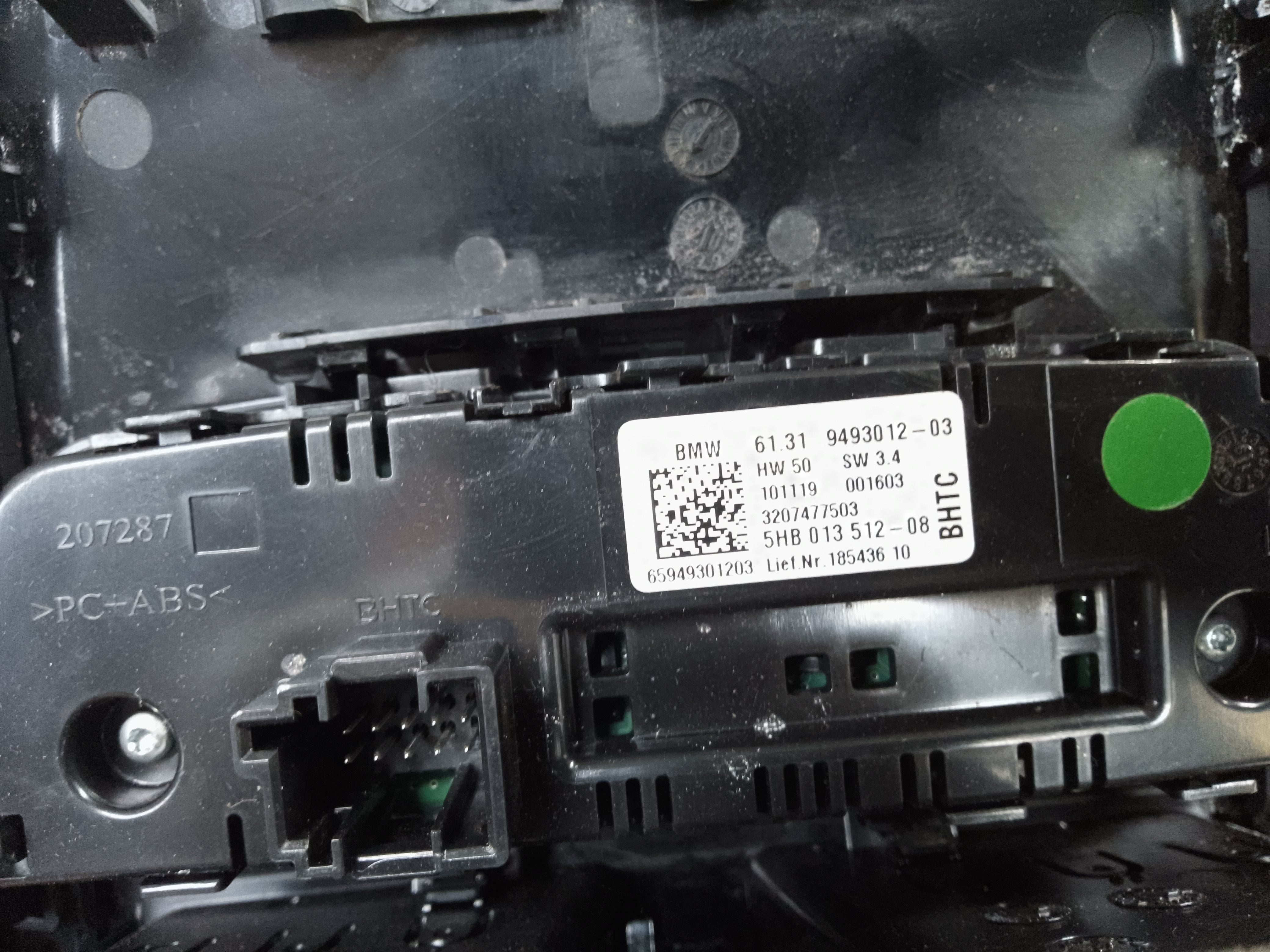 BMW 3 Series Rear Air Vents AC Heater Climate Control Panel (9493012-03) (6806816)