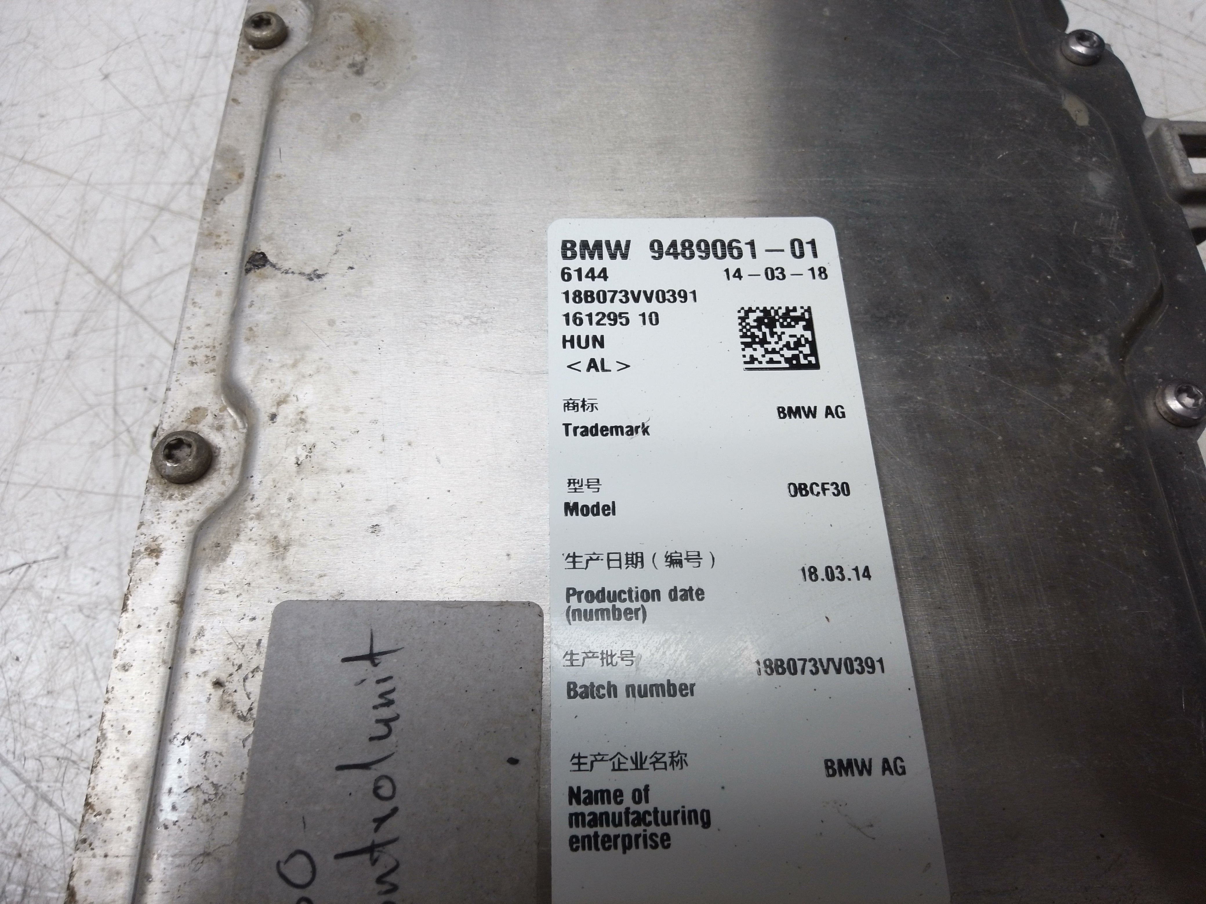 BMW 3 Series F30 330e Hybrid Charging Control Unit ECU 9489061 – 2016–2019