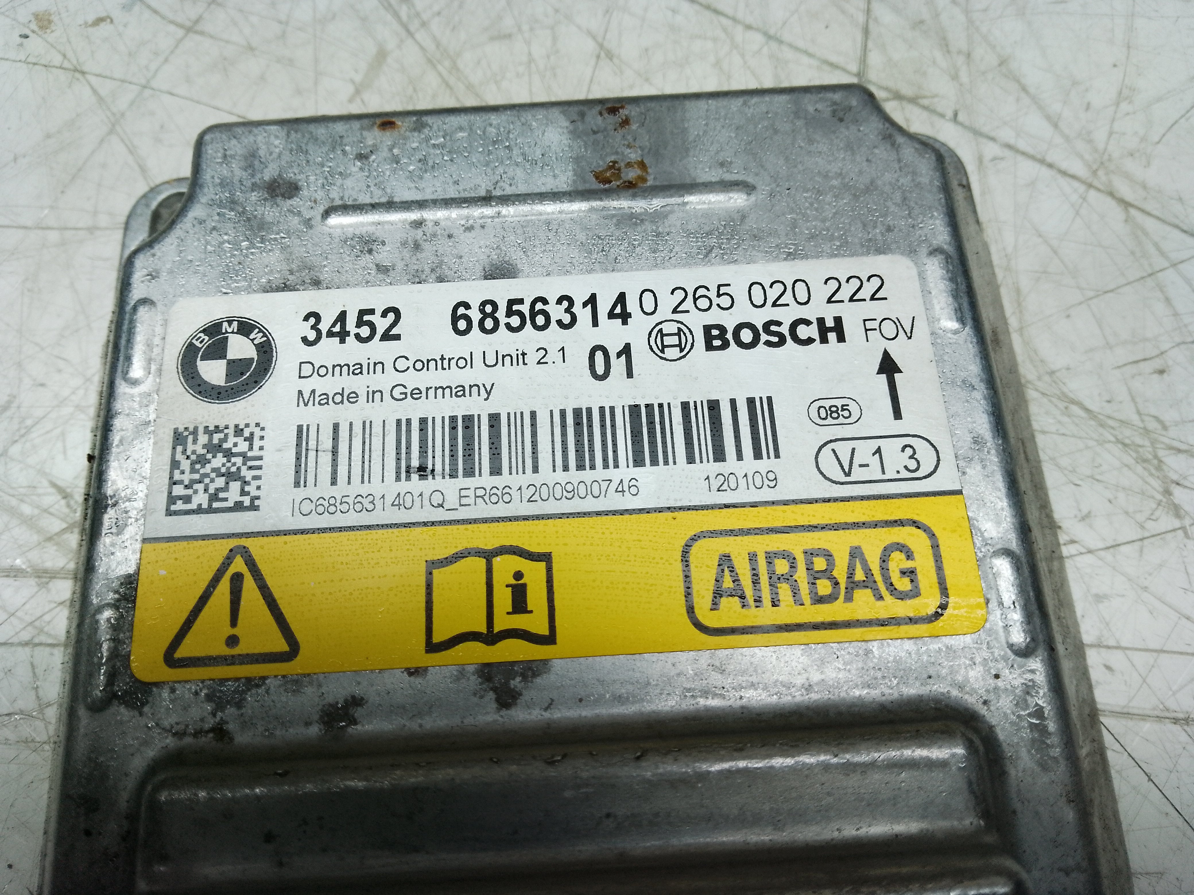 BMW 1 Series F20 F21 2012 Airbag Control Module ECU Unit (6856314)