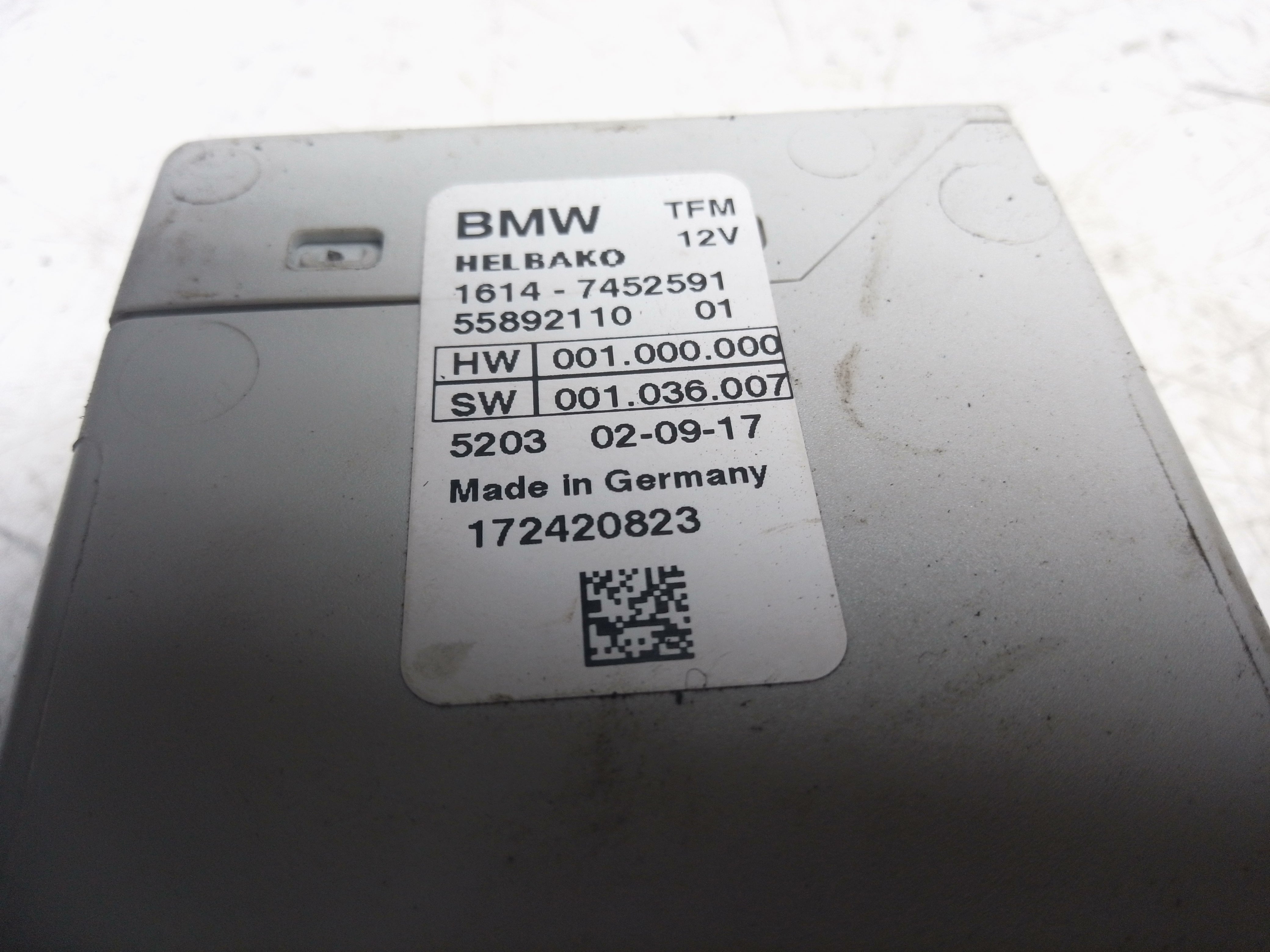 BMW 3 Series F30 330e Hybrid Fuel Tank Control Module (7452591)