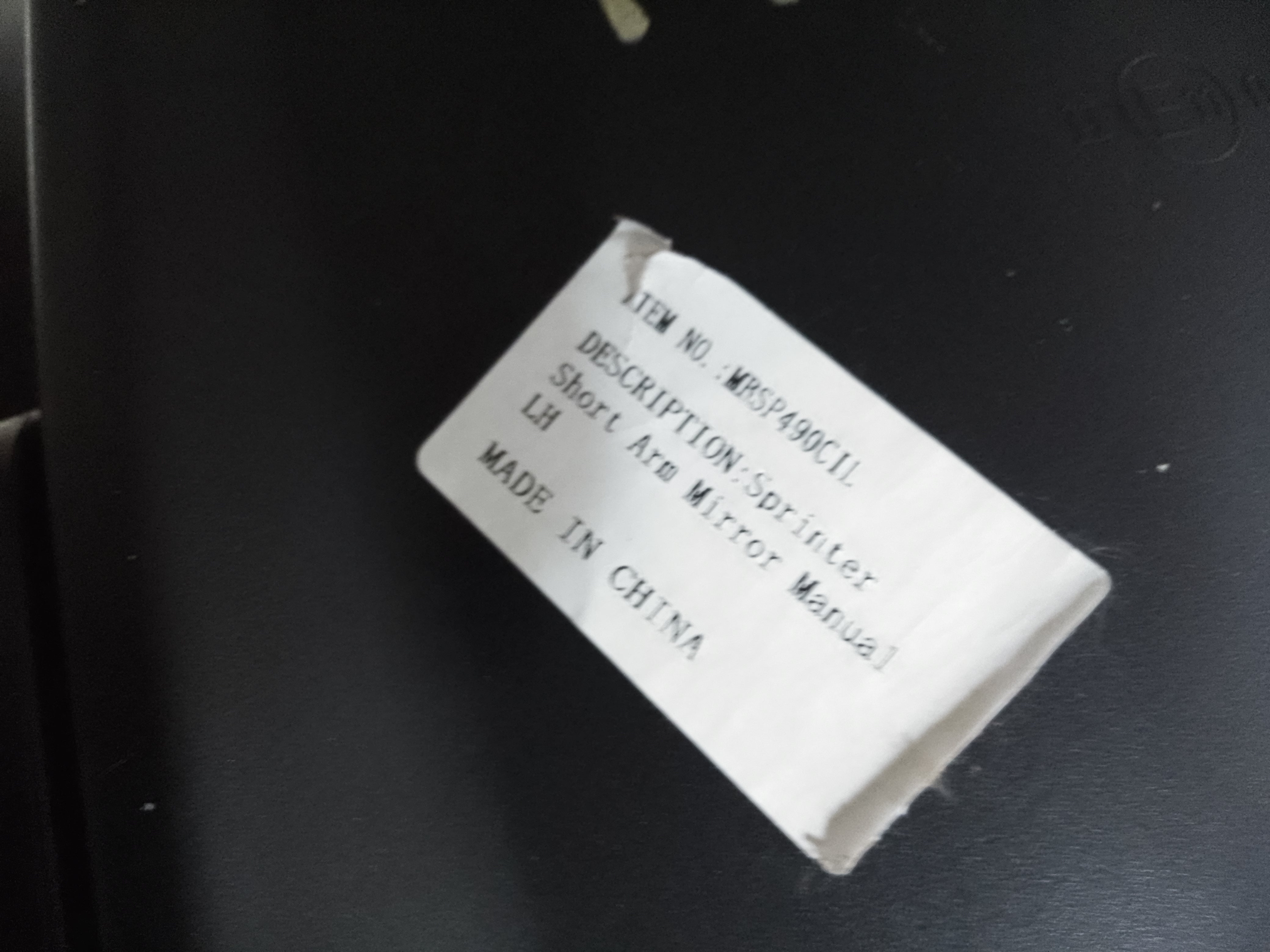 Mercedes Sprinter 2014–2017 Left Long Arm Mirror