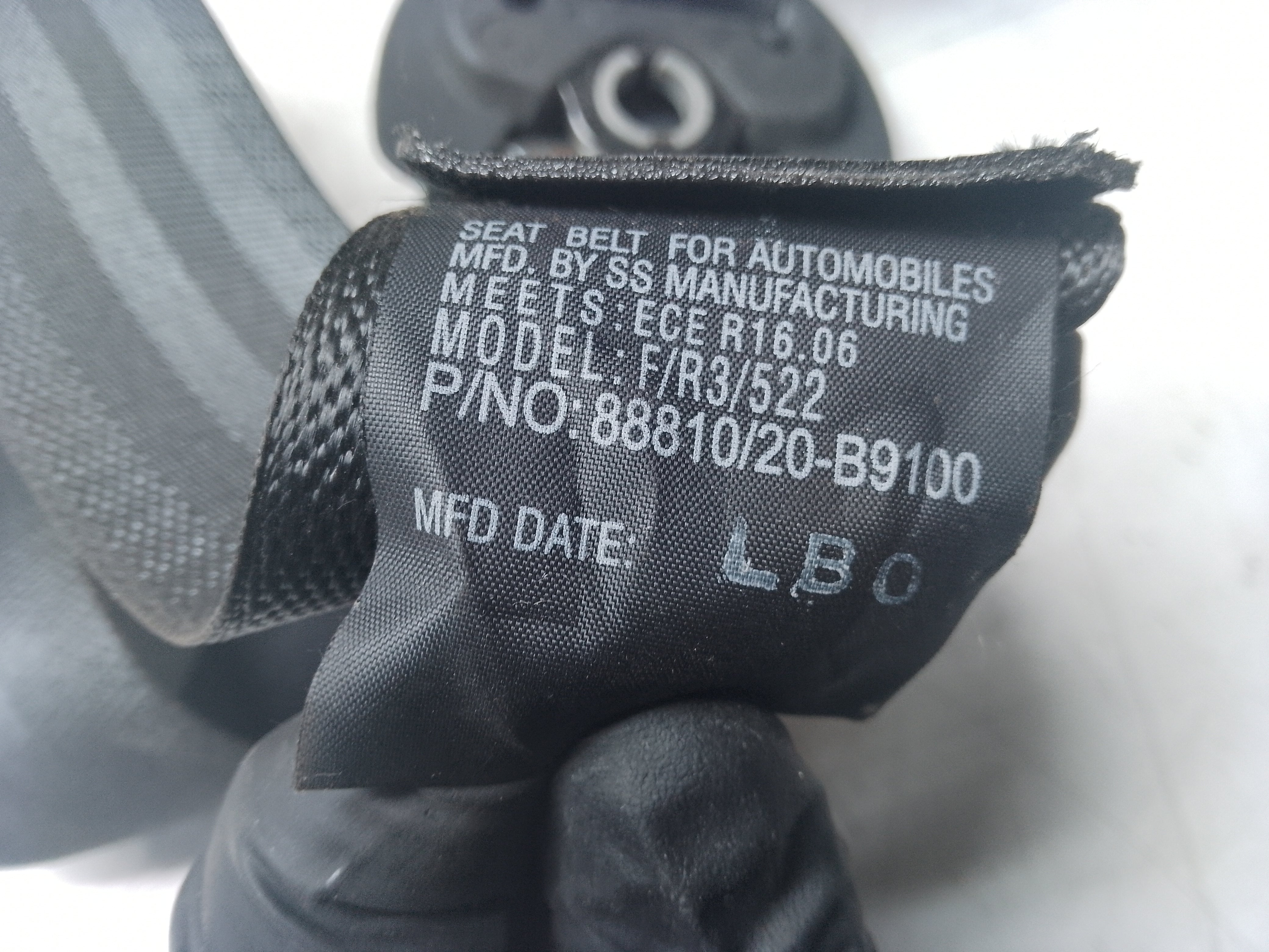 Hyundai i10 Mk2 2013-2019 Passenger Left Front Seat Belt (88810/20-B9100)