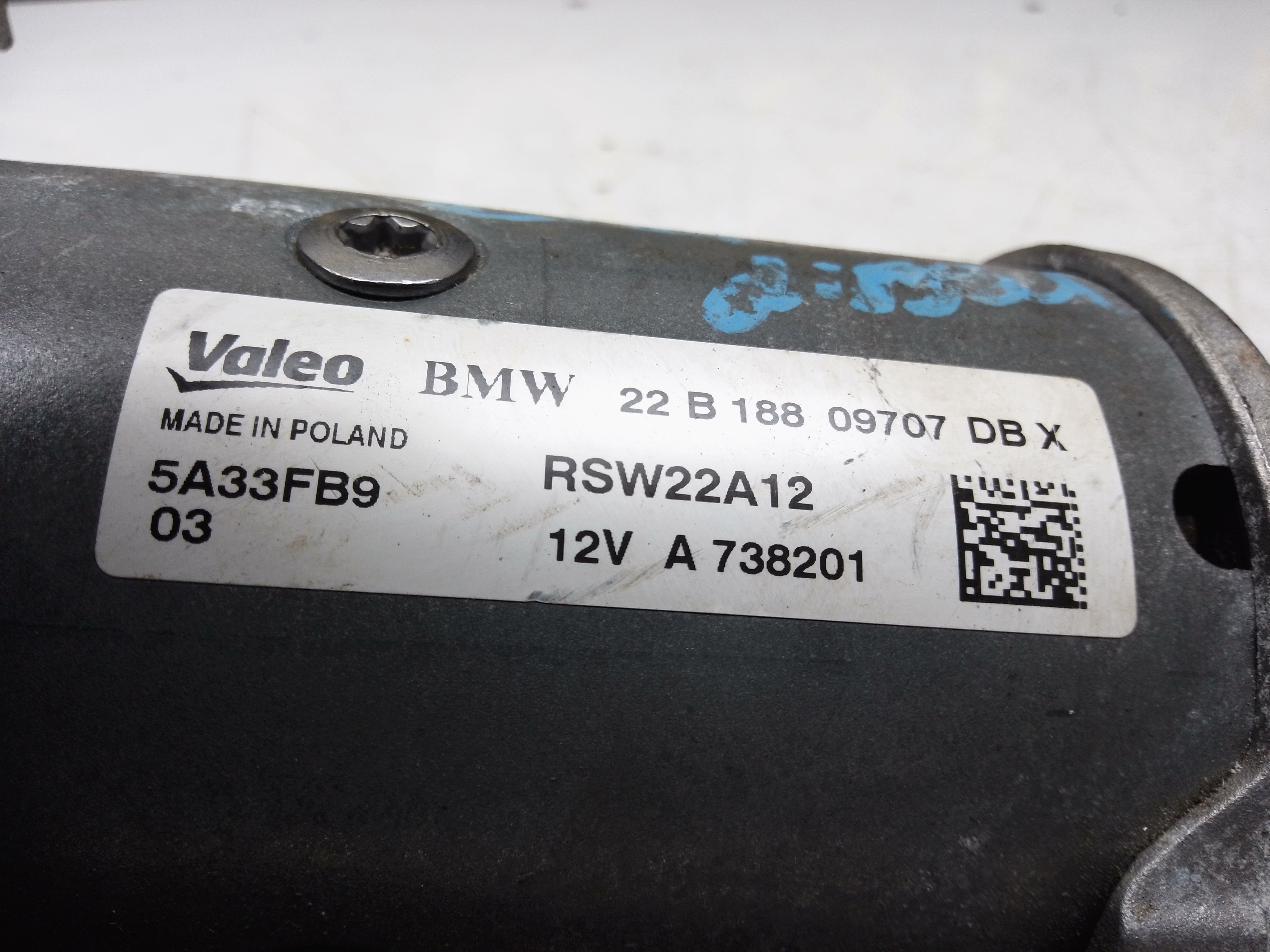 BMW 3 Series G20 G21 2018–2024 Starter Motor (RSW22A12) (5A33FB9)