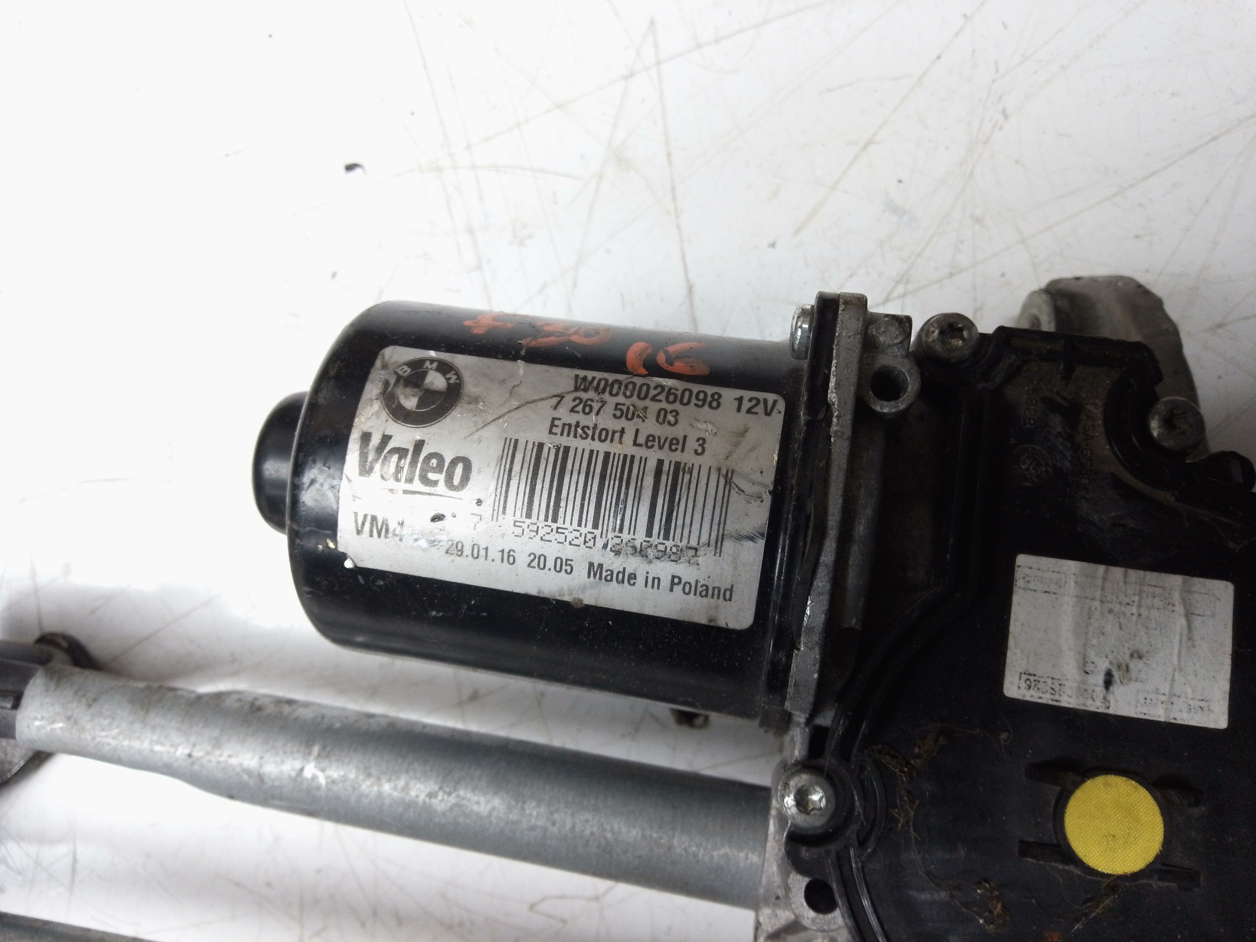 BMW 3 Series F30 2016 Front Wiper Motor & Linkage (W000026098) (726750403)