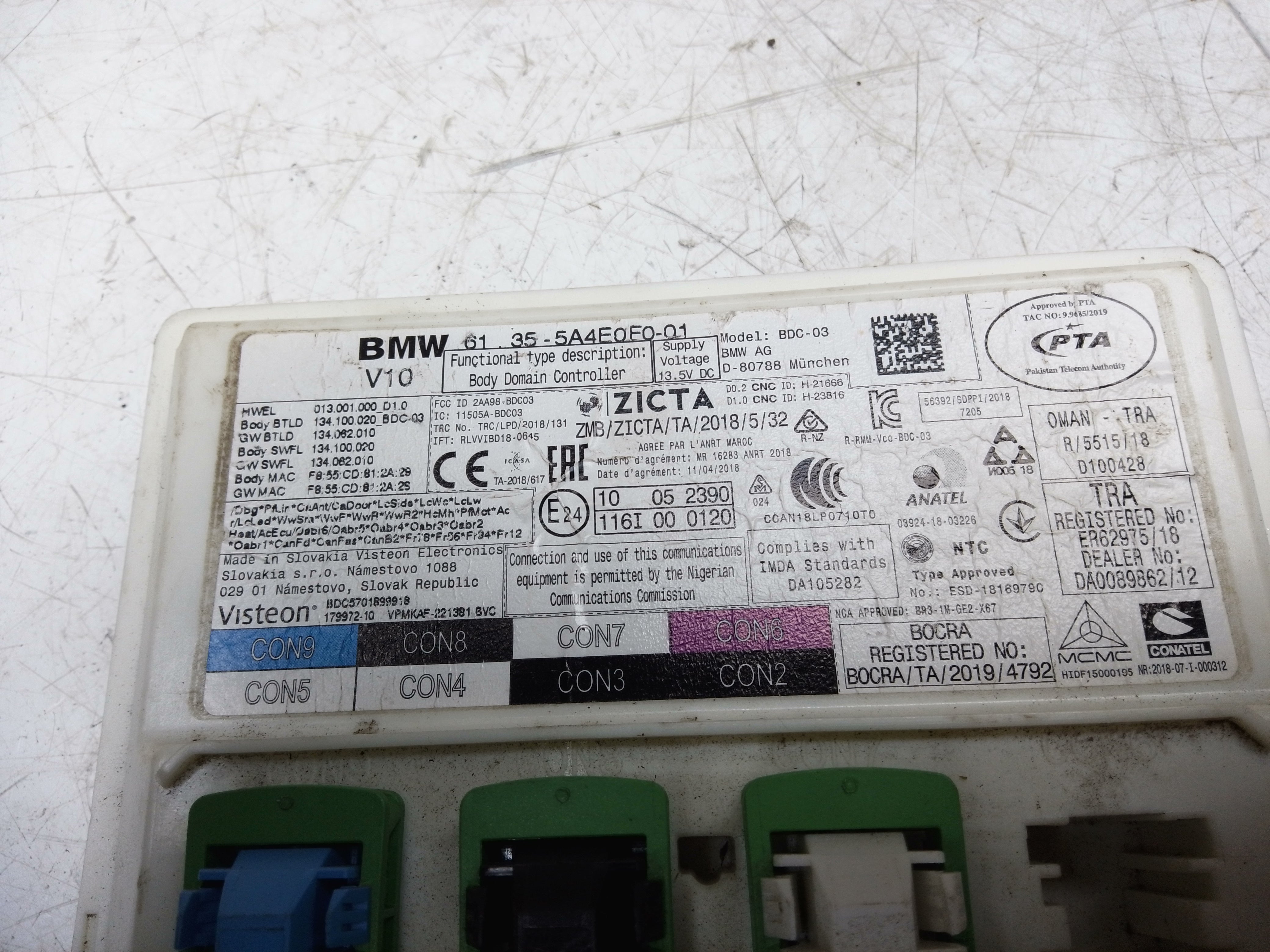 BMW iX3 G08 BDC Comfort Control Unit Module (5A4E0F0-01) (5A4E0F0)