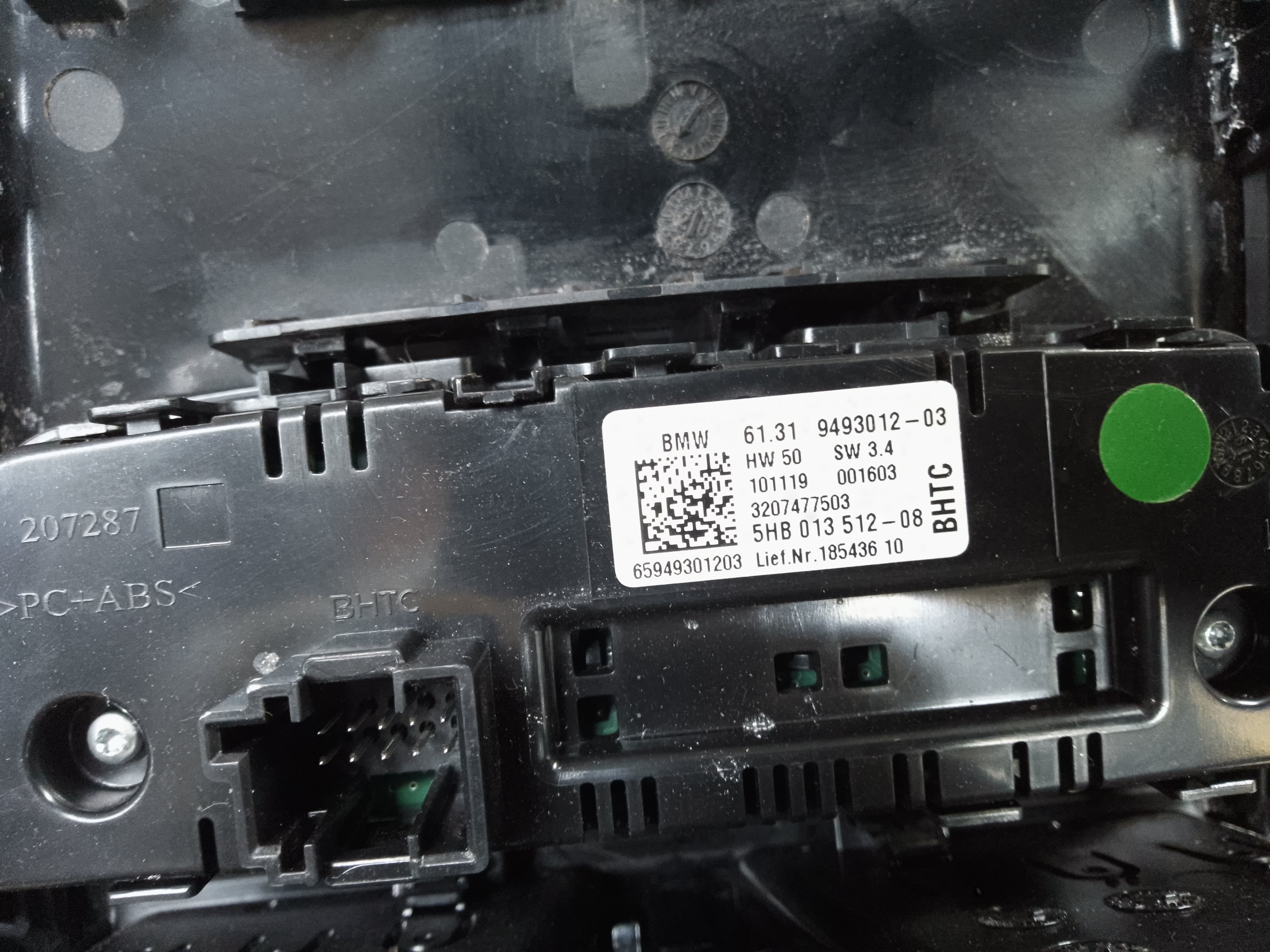 BMW 3 Series Rear Air Vents AC Heater Climate Control Panel (9493012-03) (6806816)