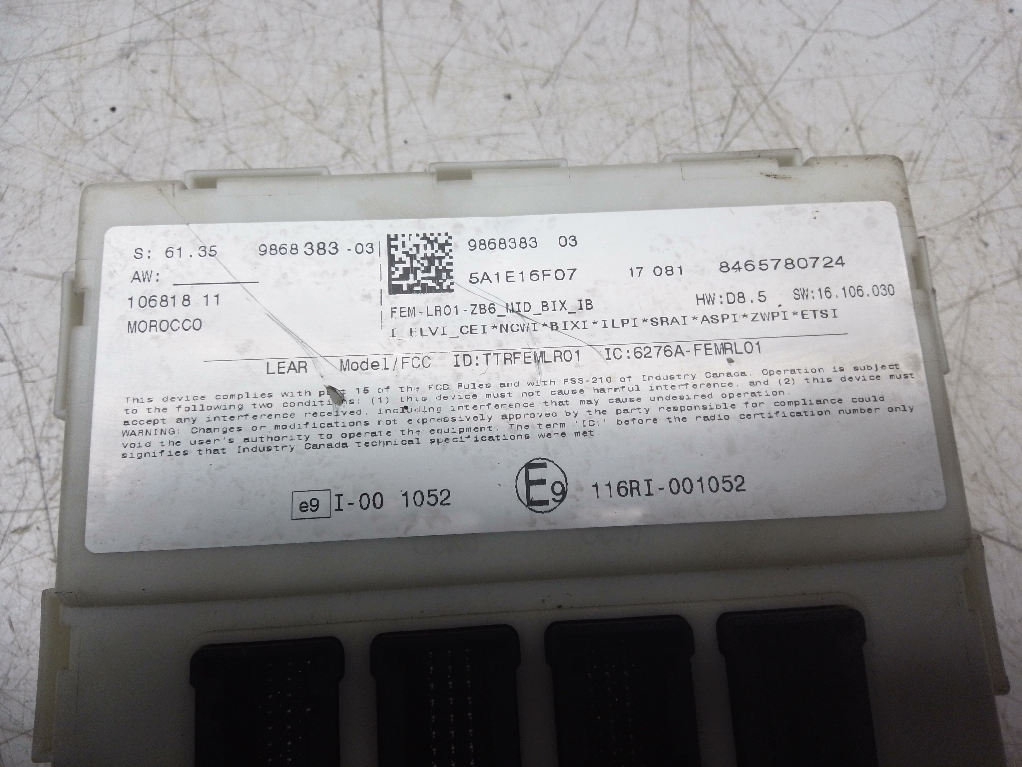 BMW 1, 4 Series 2017 F20 F36 Body Control Module ECU (9868383) (5A1E16F07)