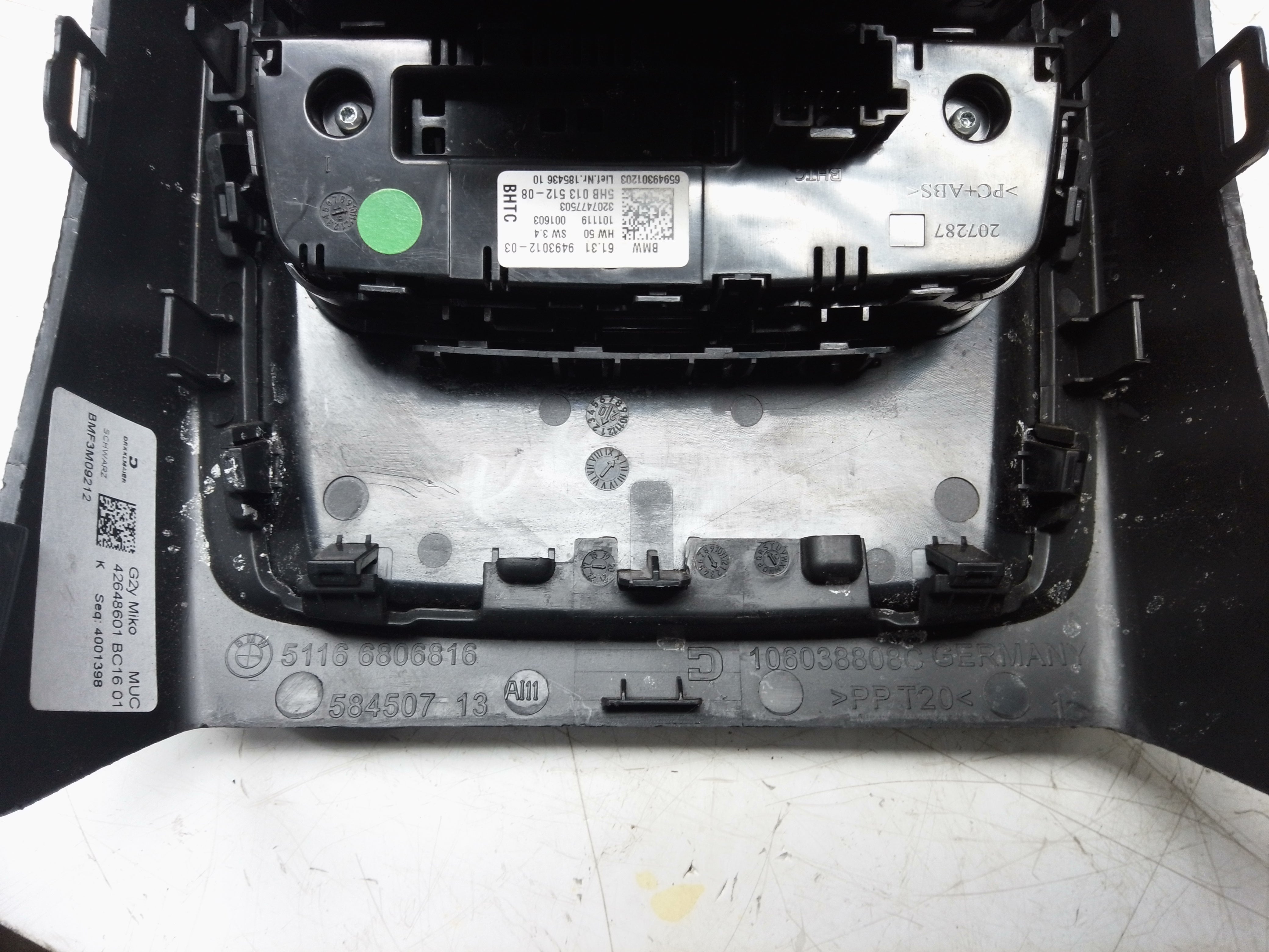 BMW 3 Series Rear Air Vents AC Heater Climate Control Panel (9493012-03) (6806816)