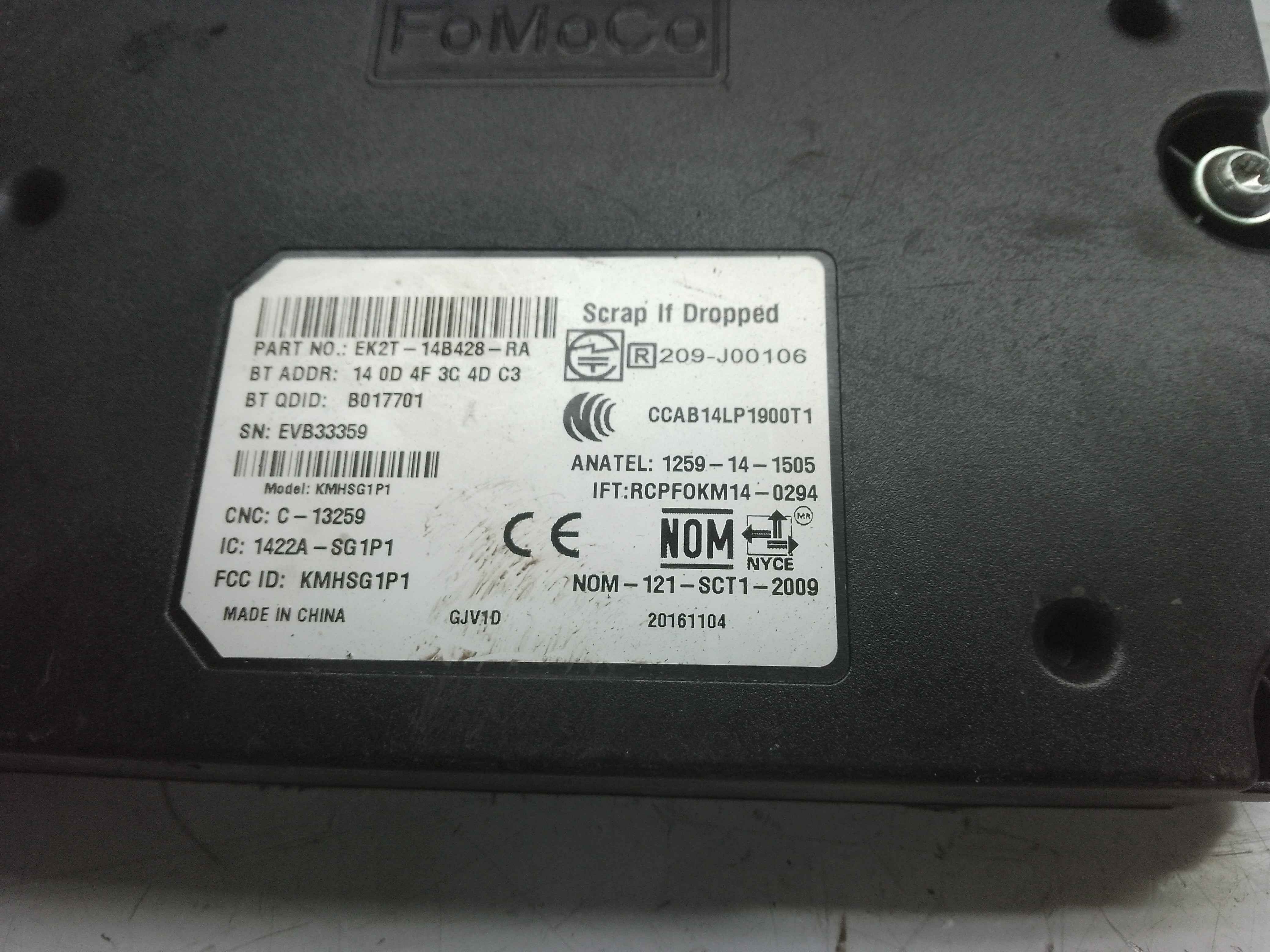 Ford Transit Custom TTF V362 Bluetooth Module (EK2T-14B428-RA)