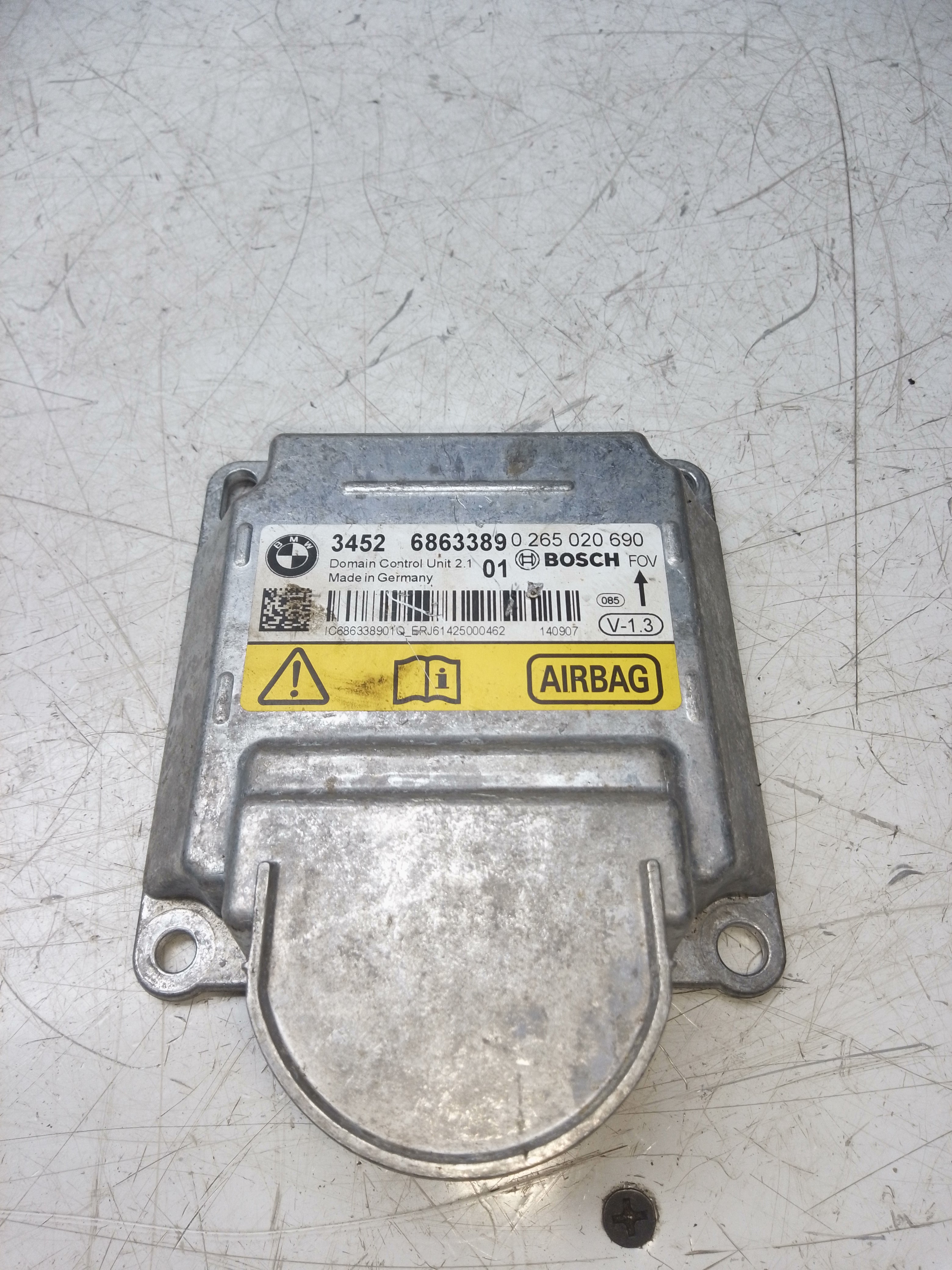 BMW 1 Series F20 SRS Airbag Control Module/ Sensor 6863389-01 – 2014–2019