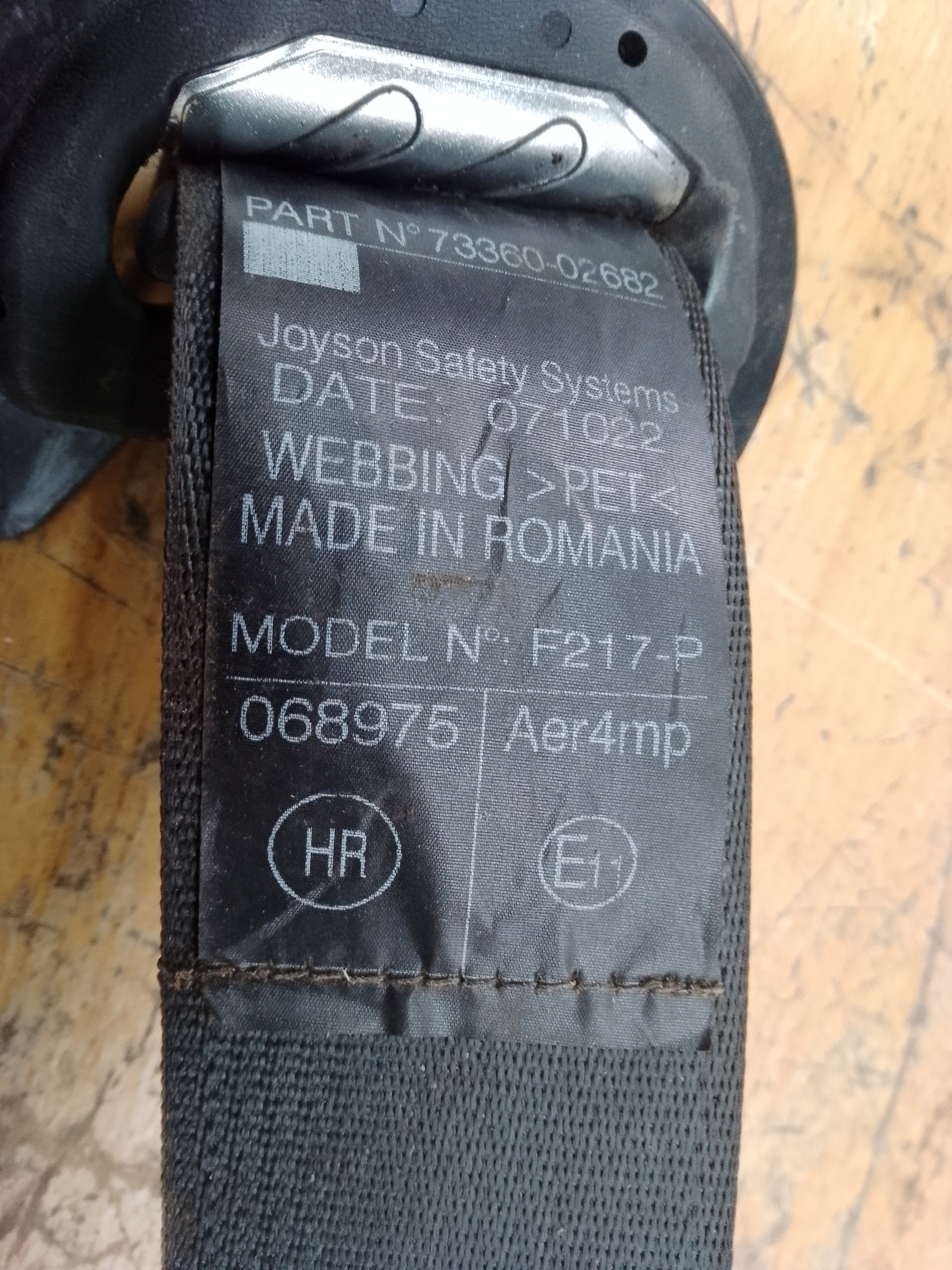 Toyota Corolla 2022 Right Side Rear Seat Belt (7336002682) (73360-02682)