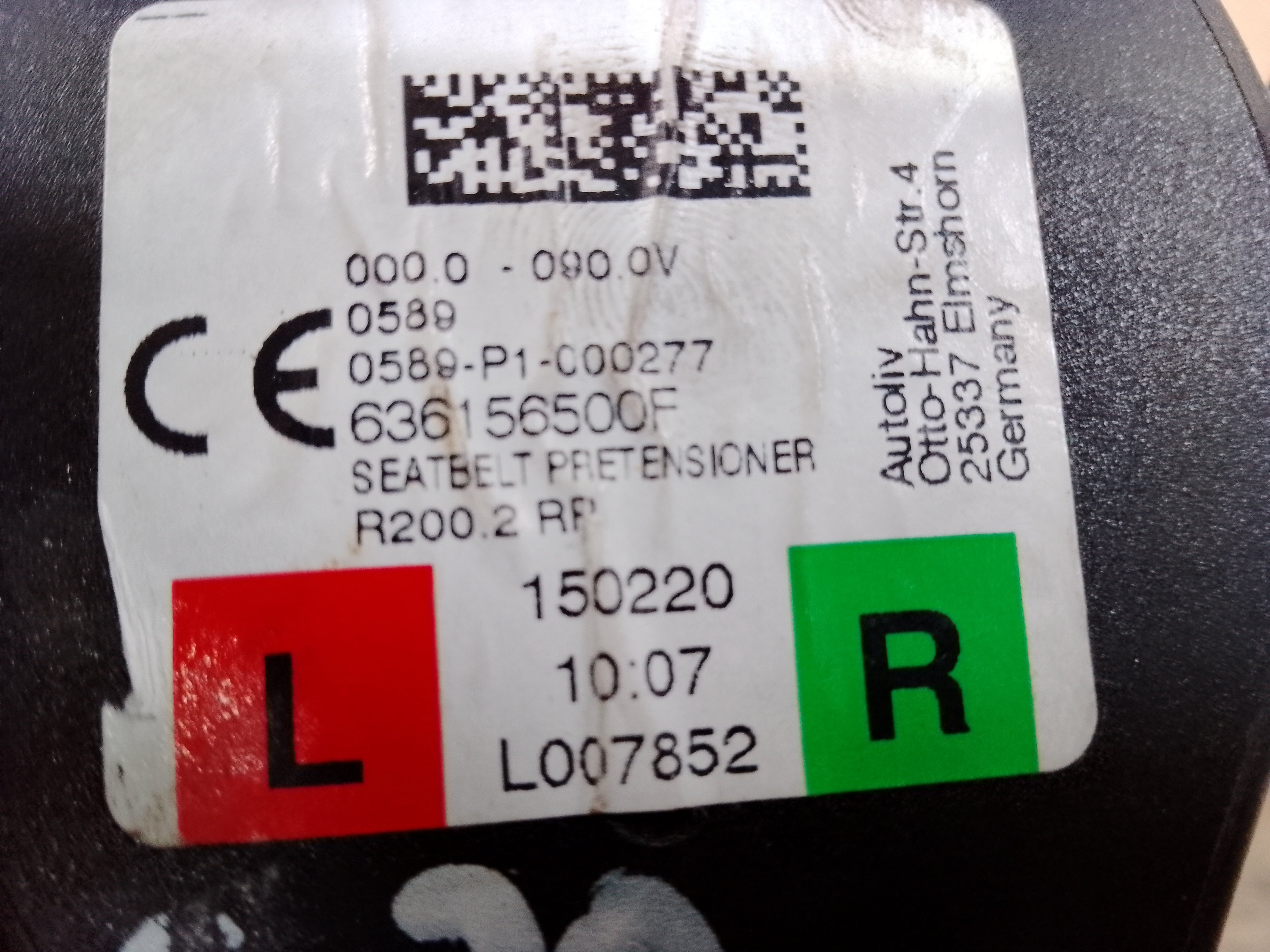 BMW 3 Series G20/G21/G28 2018–2024 Seat Belt – Left or Right (S3749626307)