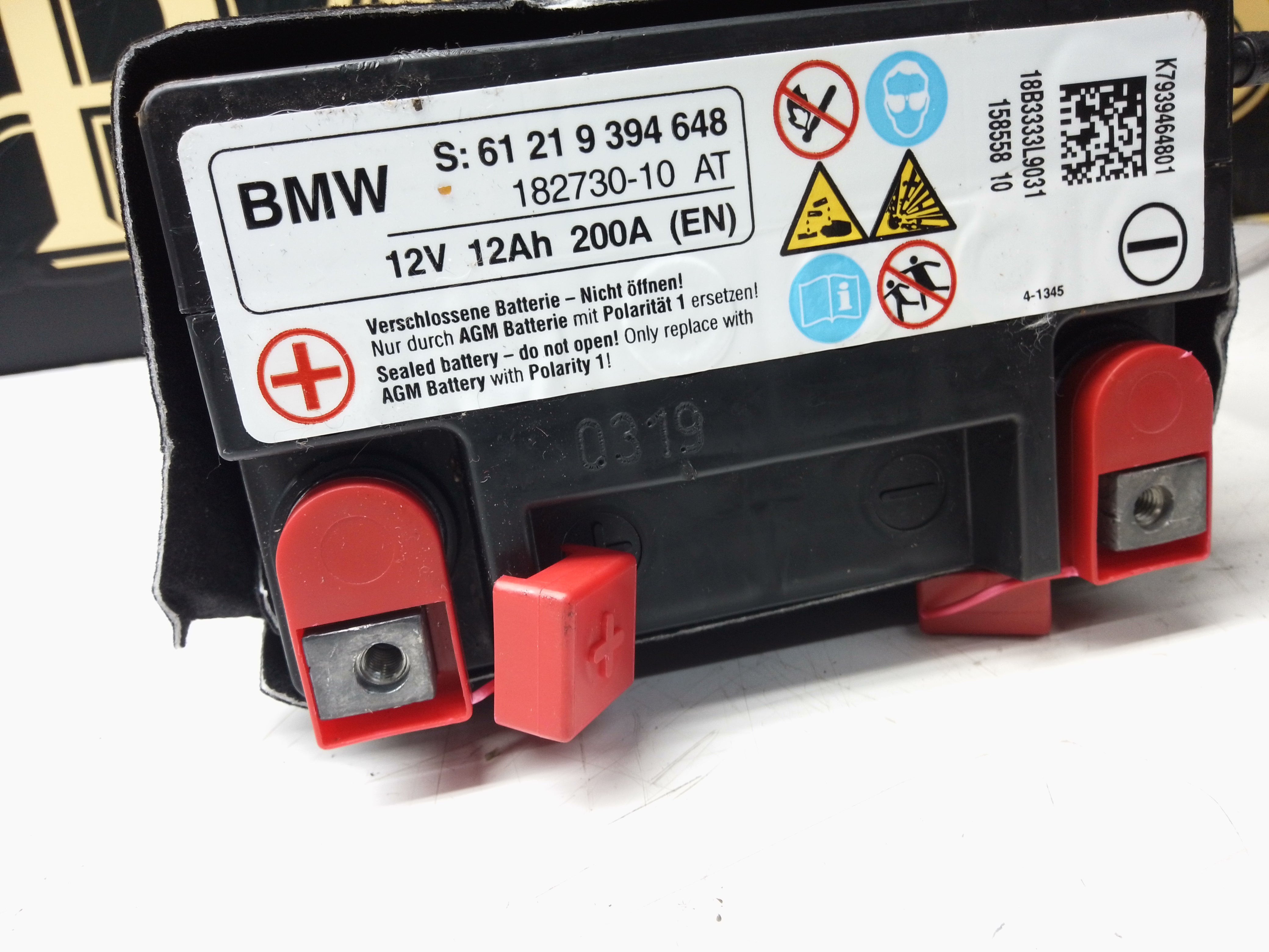 BMW F10 F11 F12 F13 G30 G31 AGM Battery (61219394648) (182730-10)