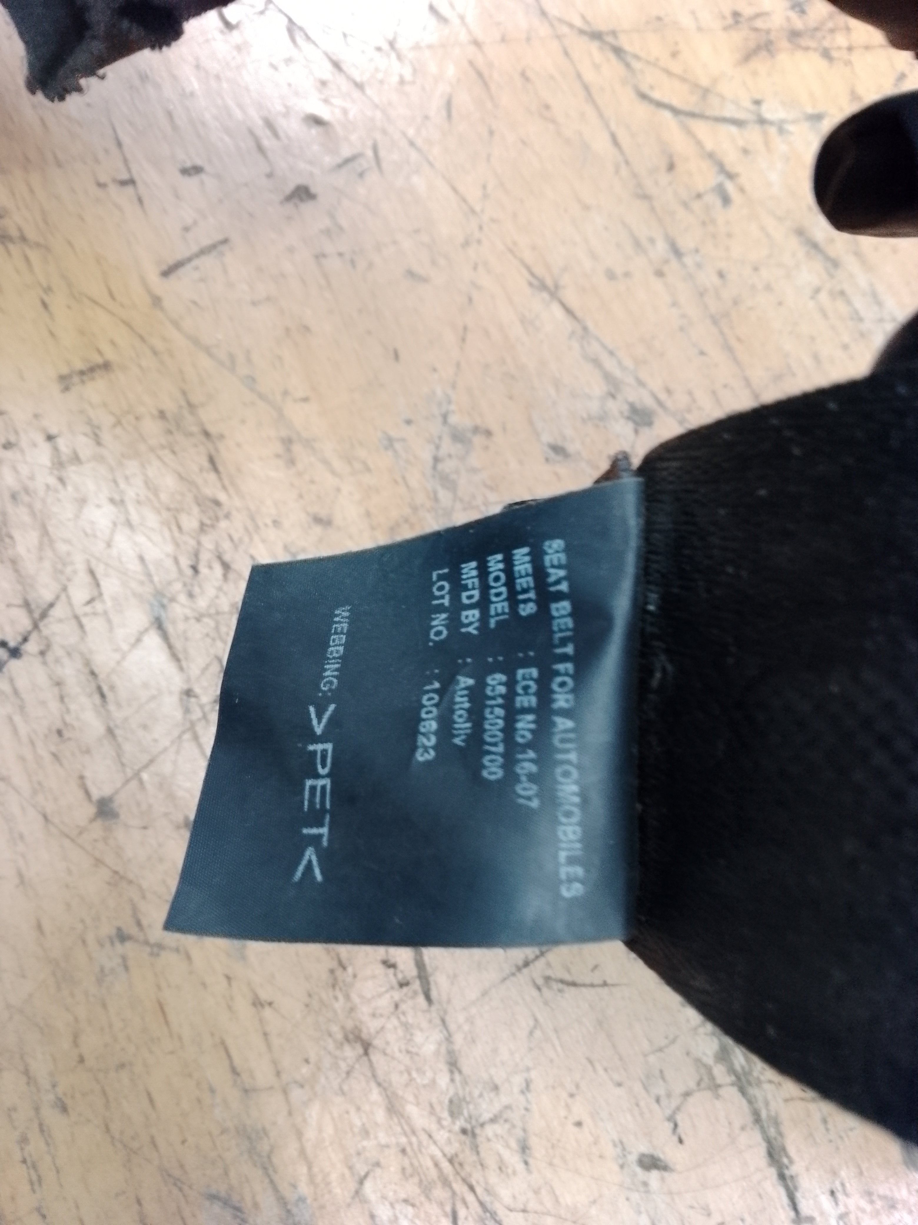 Nissan Juke 2023 F16 Rear Right Seatbelt (88884-6PA0B) (888846PA0B) (0719108)