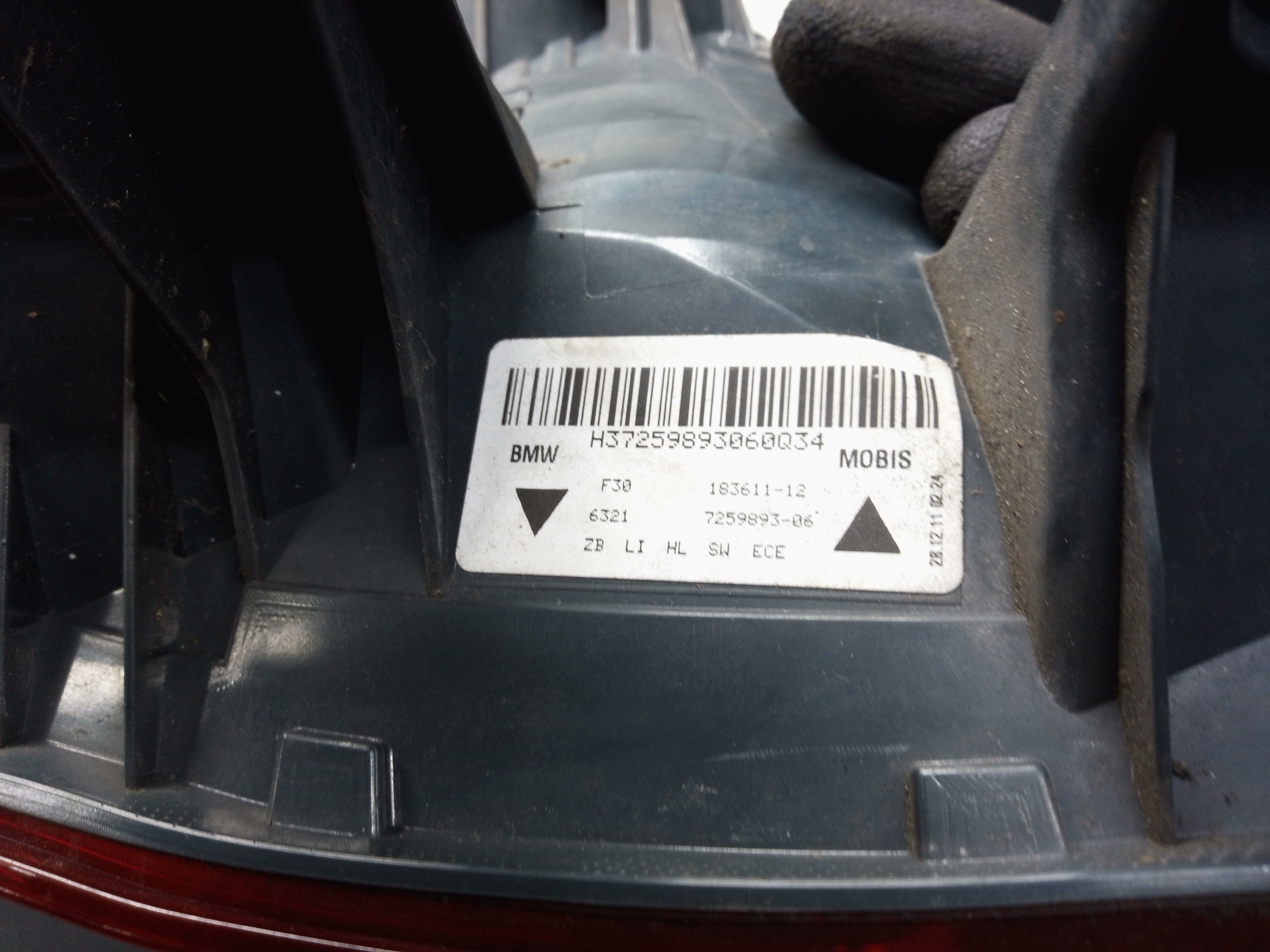 BMW 3 Series F30 Rear Left Light (7259893)