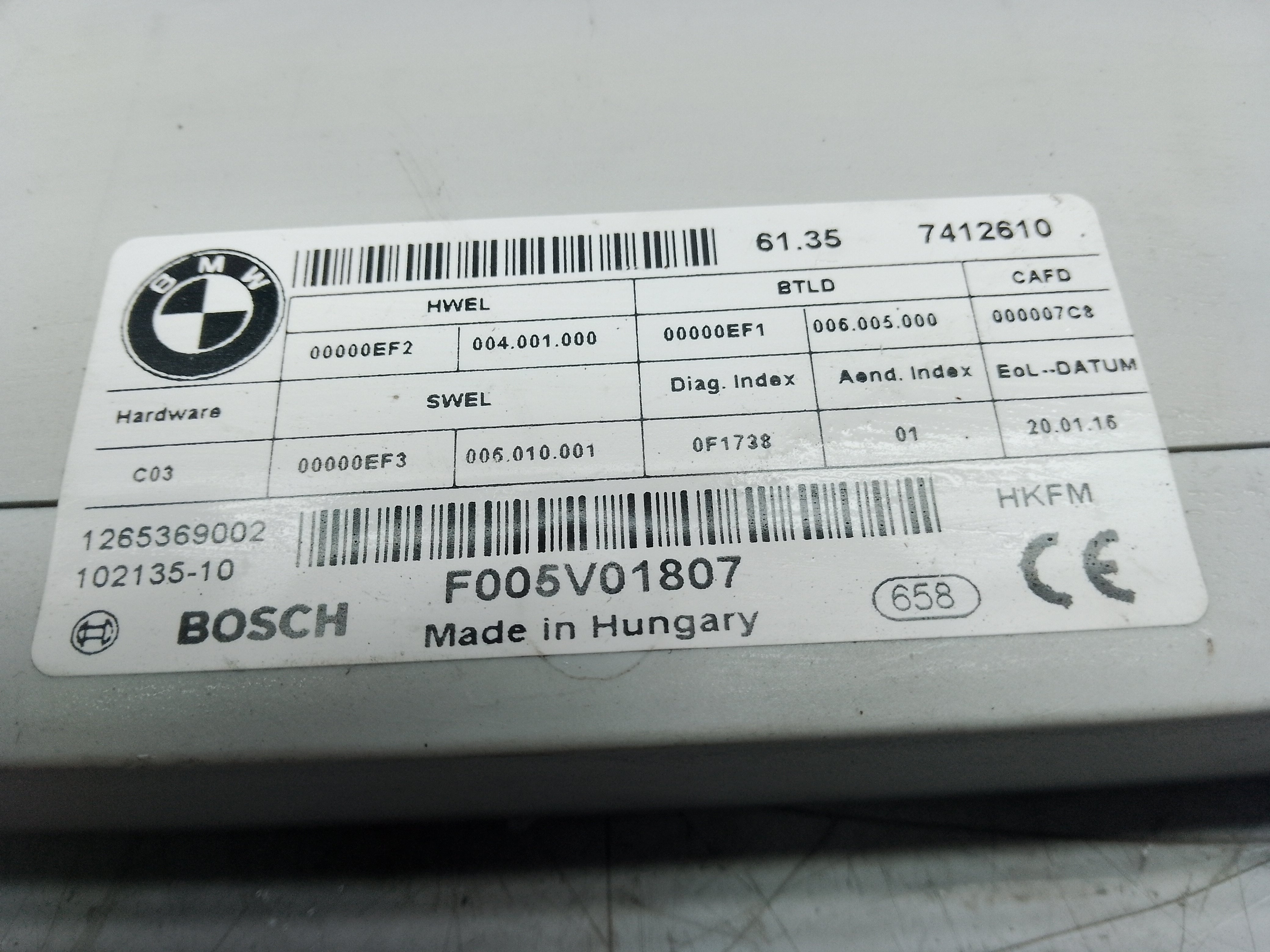 BMW Trunk Lid Module F31 F15 F16 F36 Control Unit Rear Tailgate Lift (7314798) (102135-10)